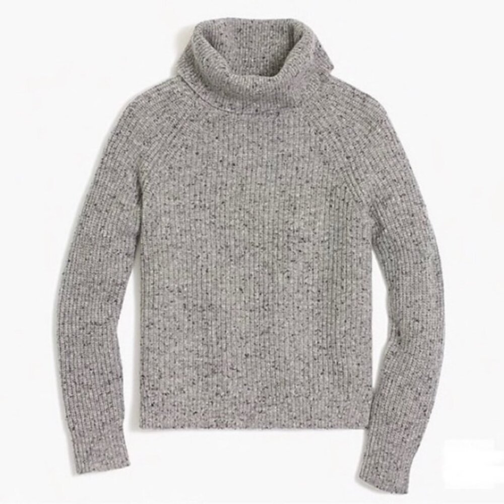 J. Crew Mercantile Donegal Lambs Wool Blend Cowl Neck Grey Sweater Size M